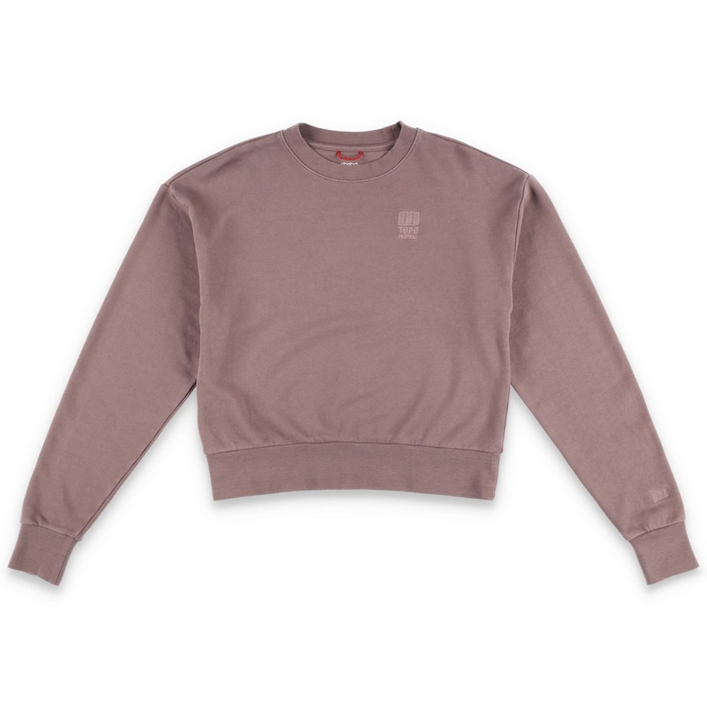 Topo Designs Dirt Crew Sweatshirt in Mauve — Womens Medium